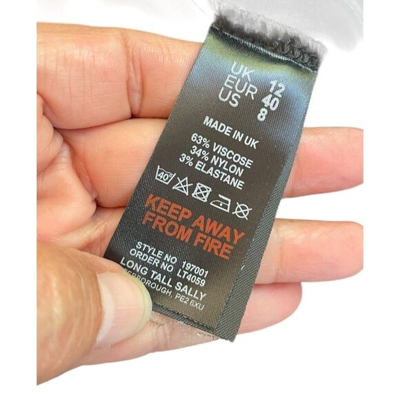 Long Tall Sally Trouser Pants Size 8 Black Stretch Straight Pull On Full Length - Picture 6 of 12